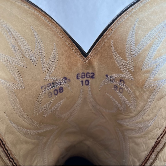 Vintage Dan Post Raleigh Teju Lizard Leather Boots brown mens 10 D Cowboy Boots - Picture 6 of 16